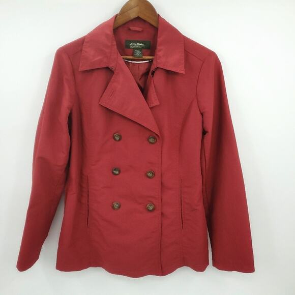 Eddie Bauer Jacket Womens Small Red Double Breasted Button Blazer - Picture 1 of 6